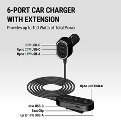 Scosche 6-Port Travel Car
Charging Hub
