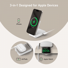 Anker MagGo Foldable 3-in-1 Wireless Charging Station with Qi2