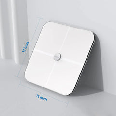 RENPHO SMART WIFI BODY SCALE - ITO GLASS - 13 METRICS - BLE - 3AAA - 11X11X1INCH/28X28X2.5CM - WHITE