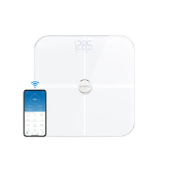 RENPHO SMART WIFI BODY SCALE - ITO GLASS - 13 METRICS - BLE - 3AAA - 11X11X1INCH/28X28X2.5CM - WHITE