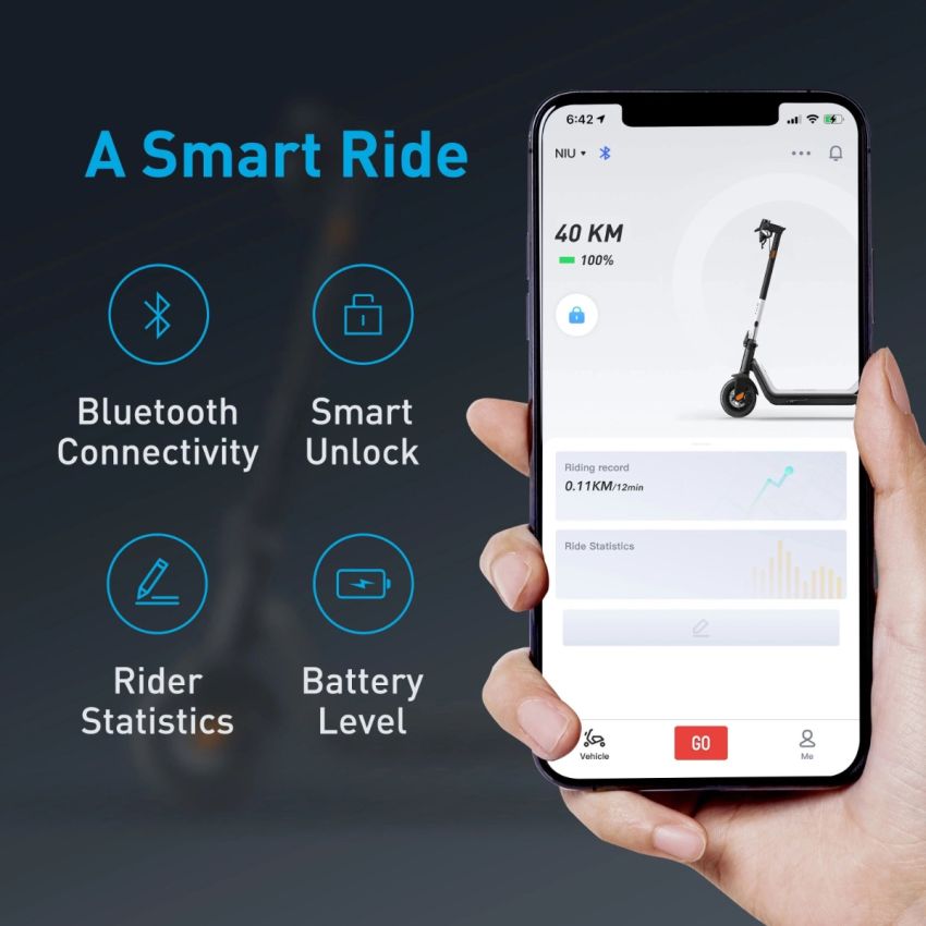 NIU ELECTRIC KICK SCOOTER KQI3 SPORT BLACK
