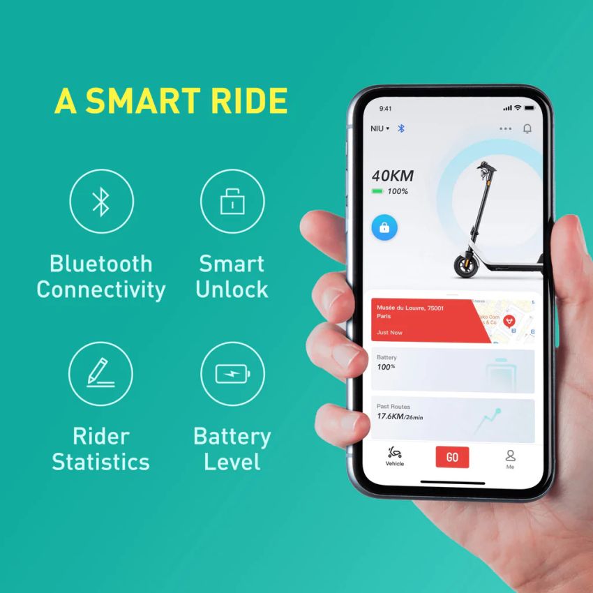 NIU ELECTRIC KICK SCOOTER KQI2 PRO GREY